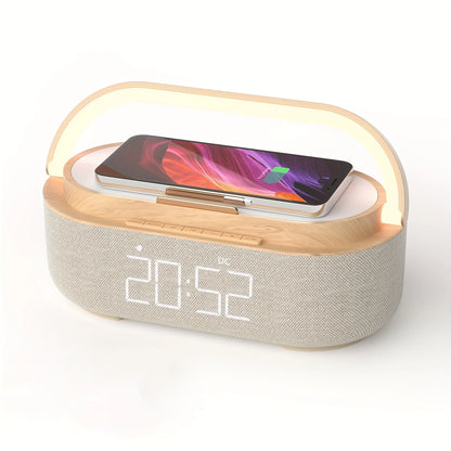 Smart Alarm Clock - Wireless Charger, Bluetooth Speaker, FM Radio & LED Night Light
