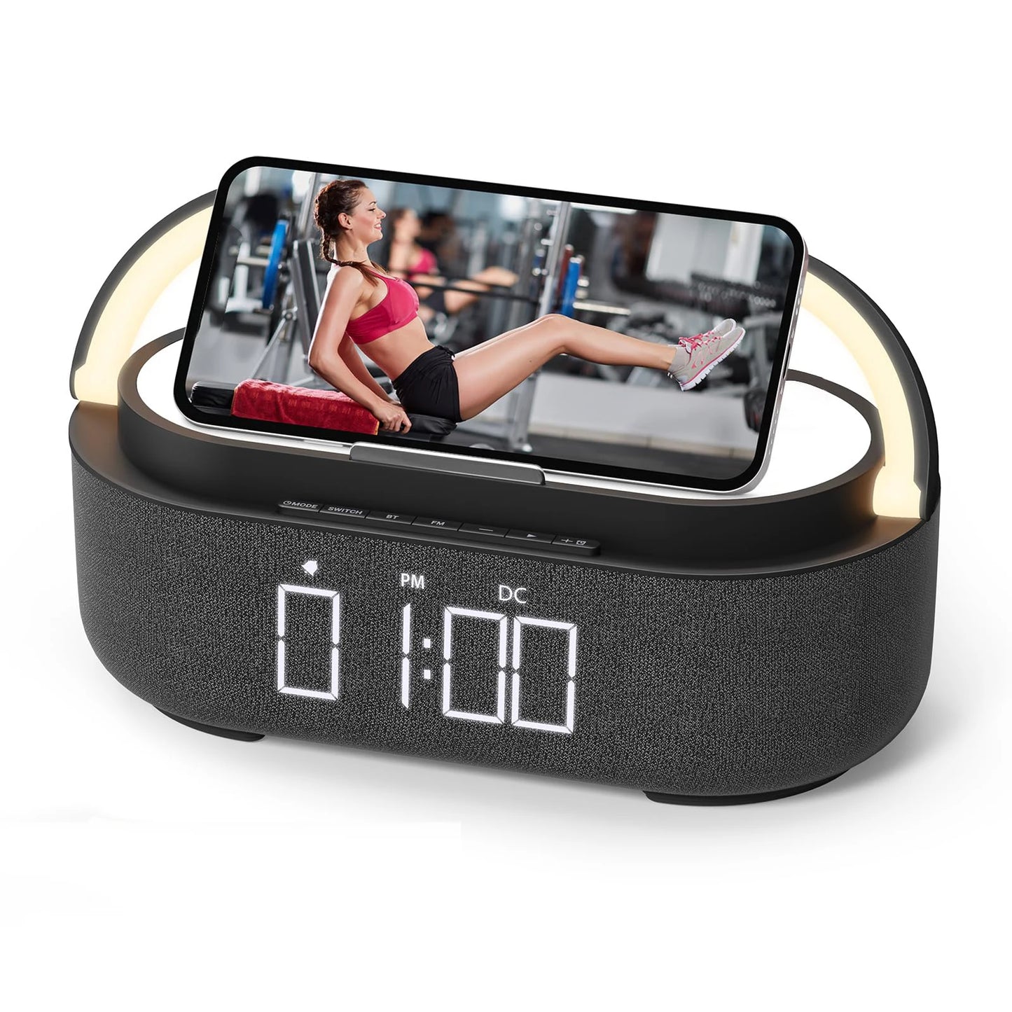 Smart Alarm Clock - Wireless Charger, Bluetooth Speaker, FM Radio & LED Night Light
