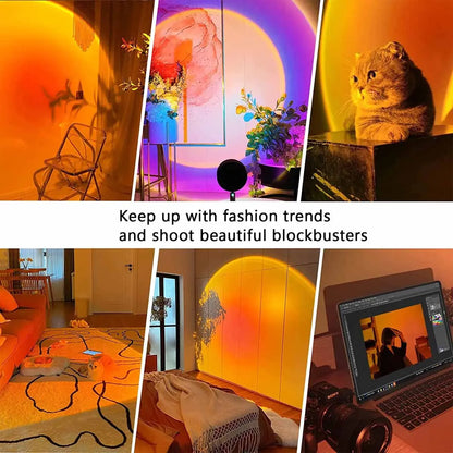 Sunset projection 16 color ambient night light