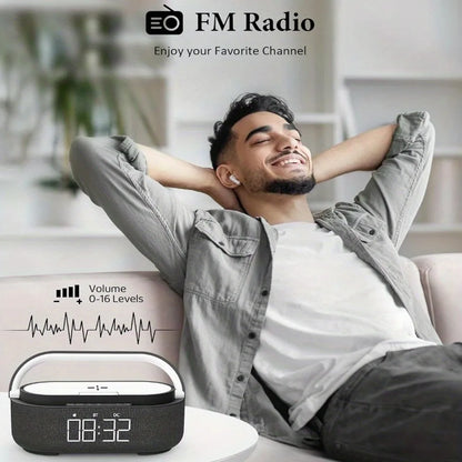 Smart Alarm Clock - Wireless Charger, Bluetooth Speaker, FM Radio & LED Night Light