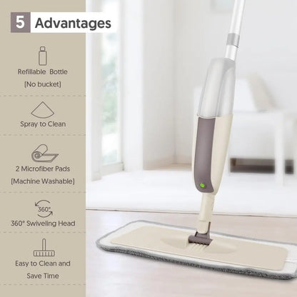 360° Spray Mop with Refillable Bottle