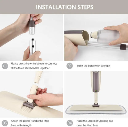 360° Spray Mop with Refillable Bottle